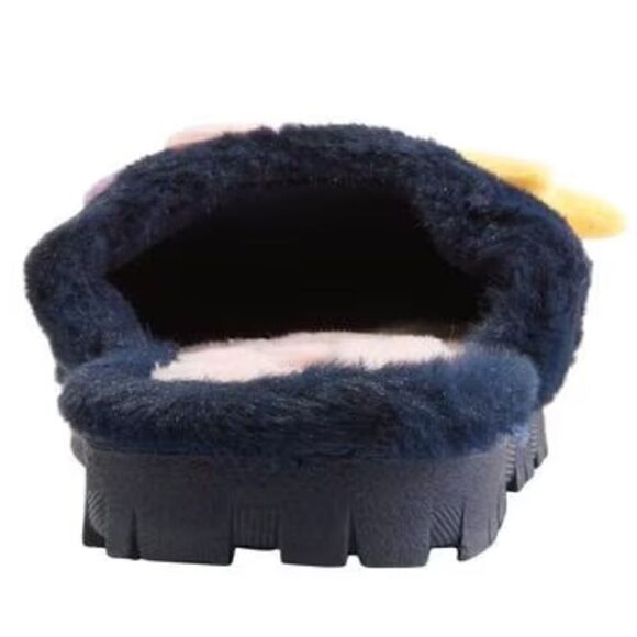 Womens Kensie Faux Fur Slippers - Navy shoes 9M - Picture 3 of 6